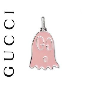 New Authentic Gucci Pink Ghost Charm Pendant